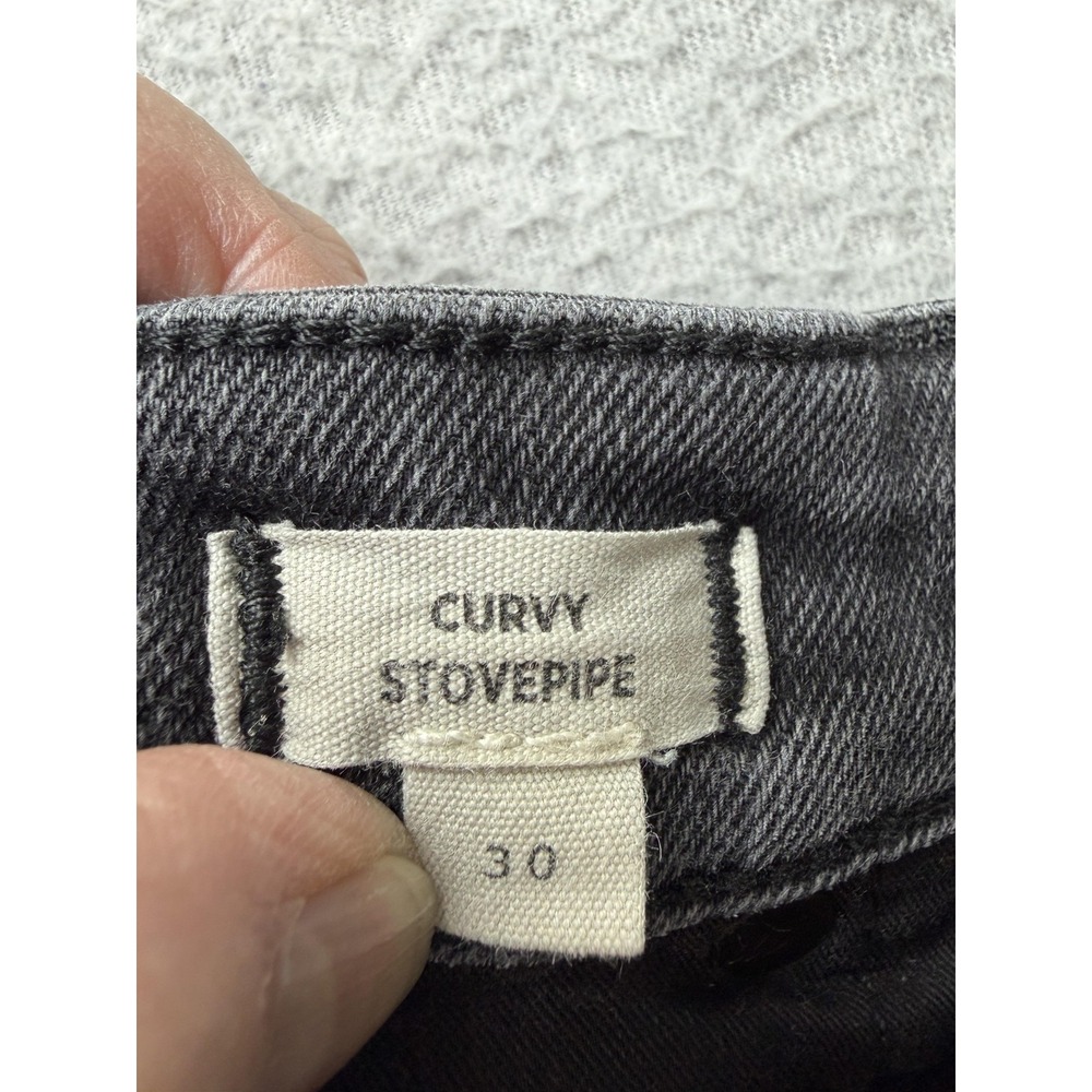 Madewell Curvy Stovepipe Jeans Womens 30 Gray Charcoal Mid Rise Straight 30x25 - Picture 10 of 14